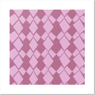 Geometric Diamonds Design (Dusty Rose) Posters and Art